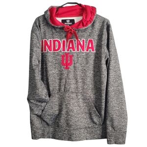 Indiana University Heather Grey M Hoodie, Unisex IU College Football